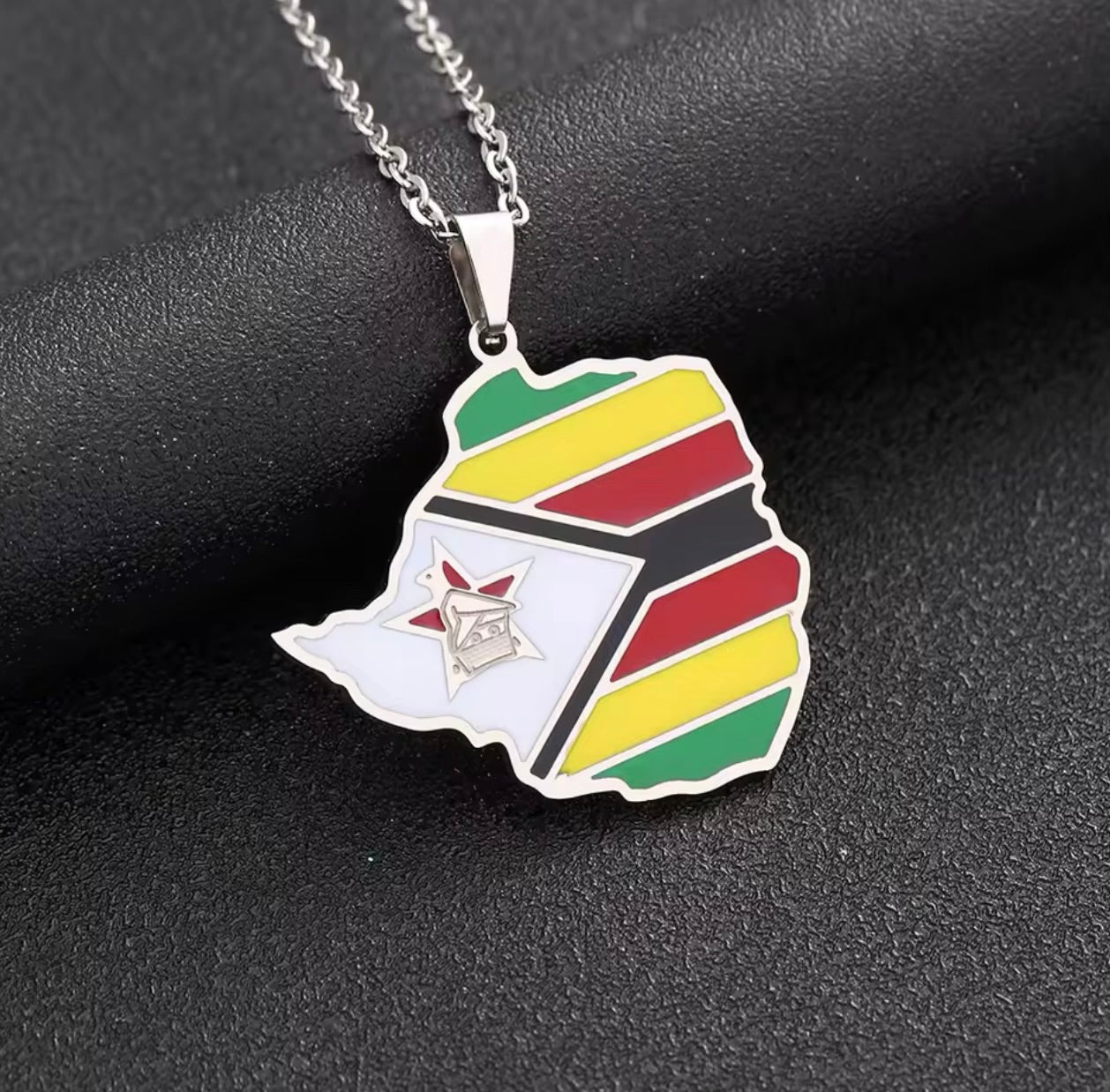 Zimbabwe - Map Ornament Necklaces