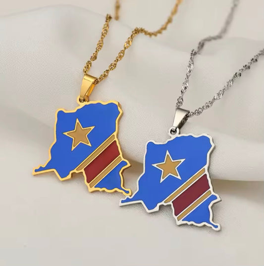 Democratic Republic of the Congo - Map Ornament Necklaces