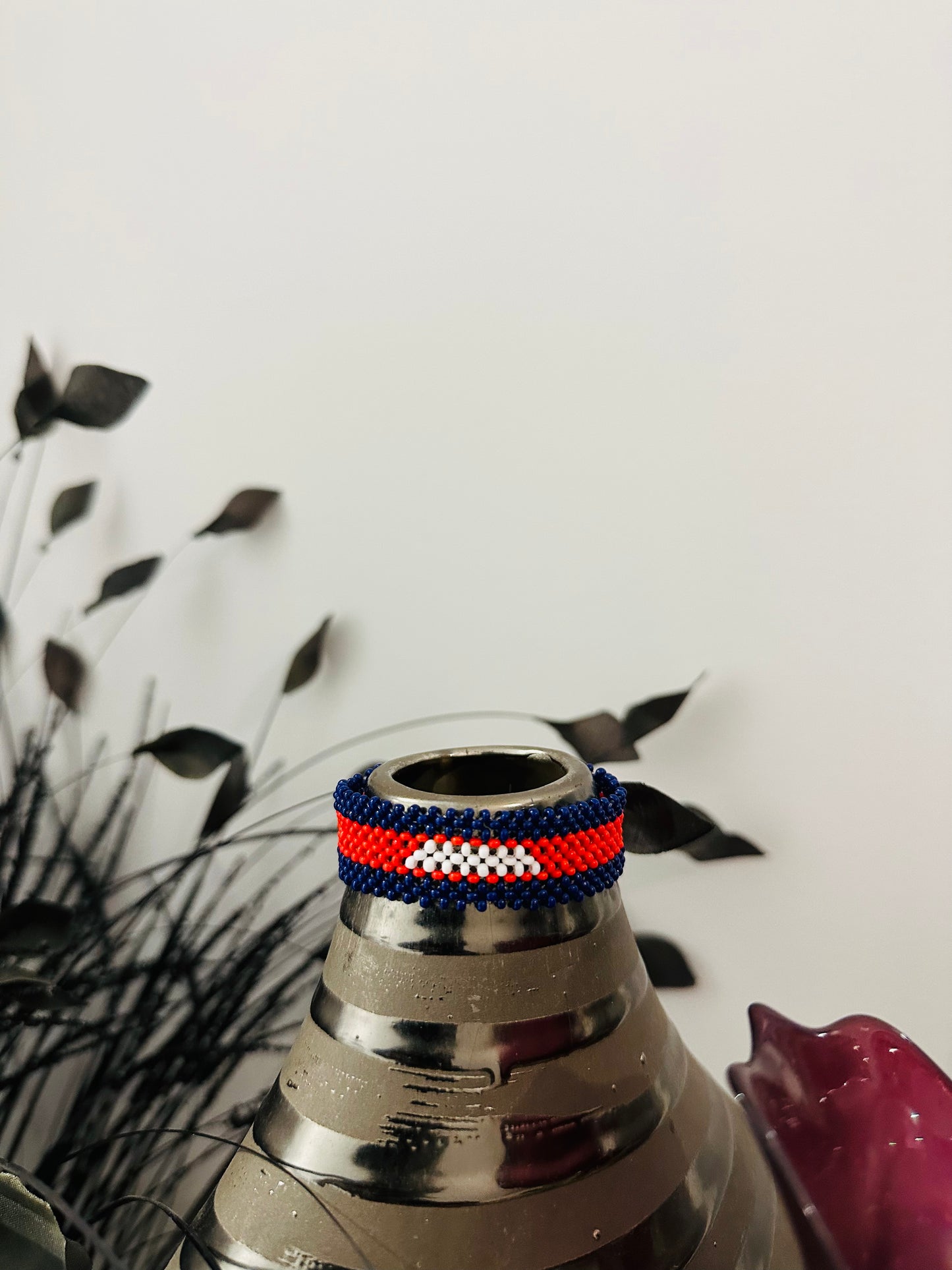 Cambodia Flag - Beaded Bracelet