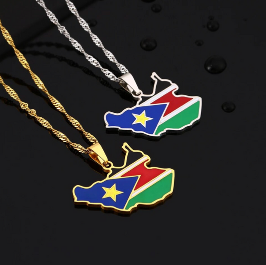 South Sudan - Map Ornament Necklaces