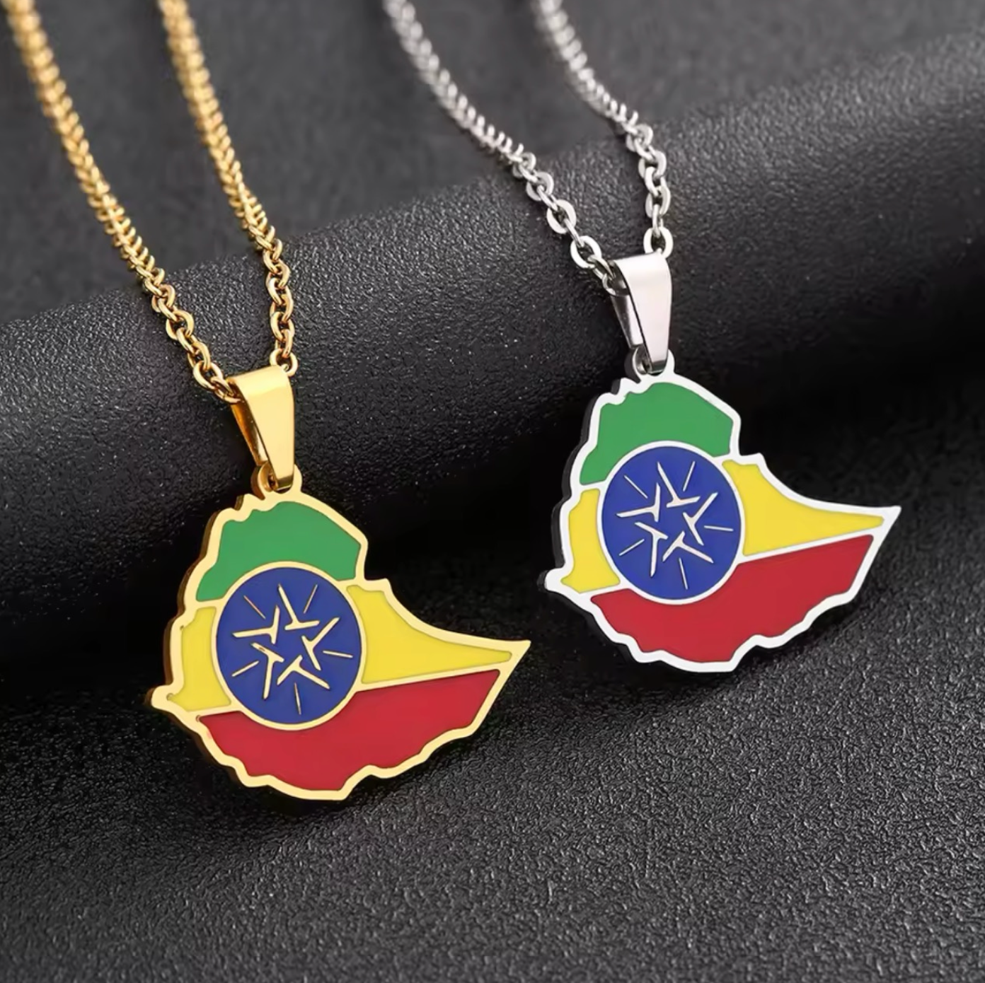 Ethiopia - Map Ornament Necklaces