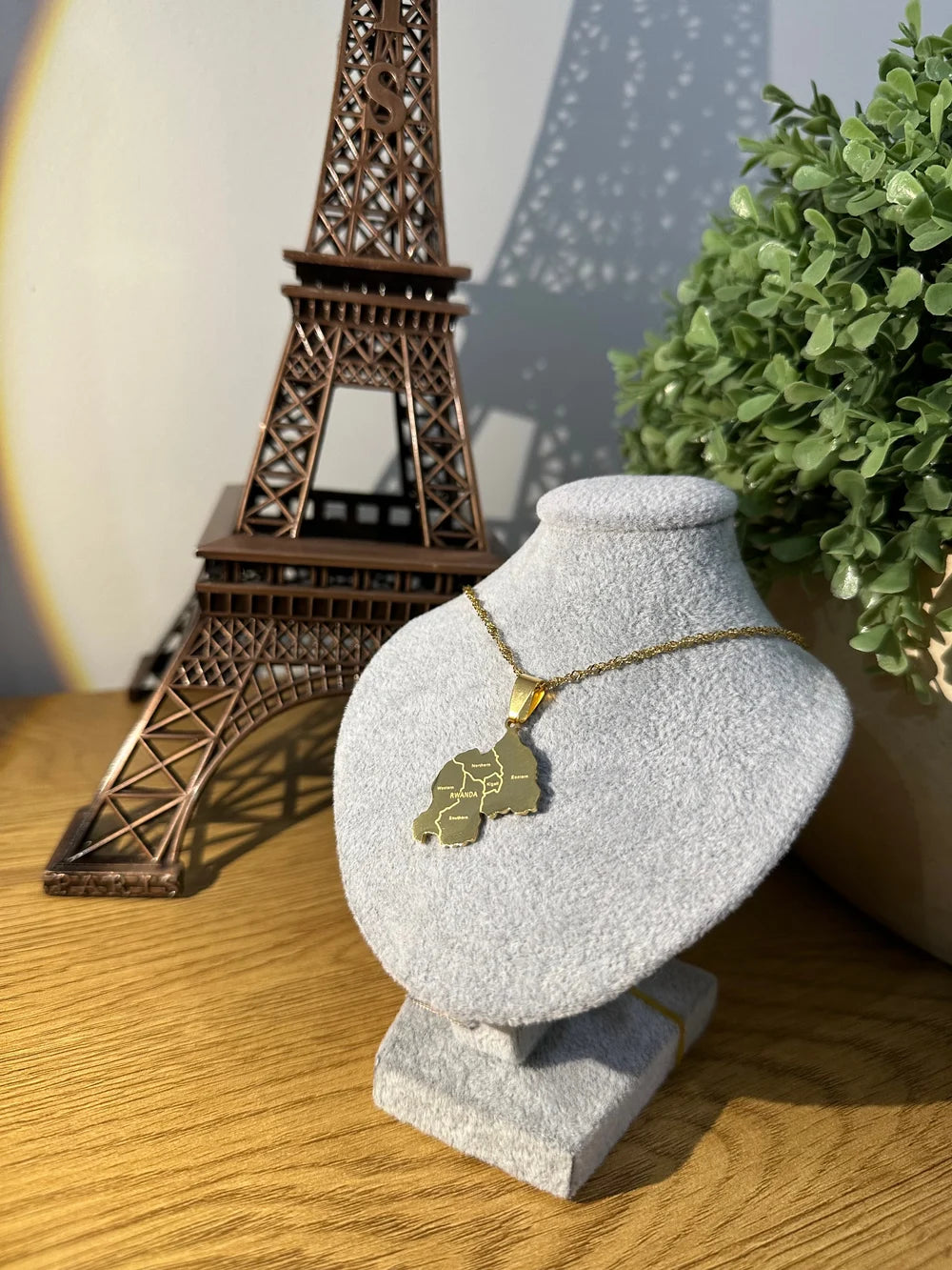 Rwanda - Map Necklace