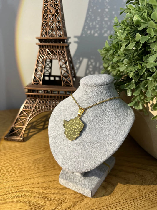 Zimbabwe - Map Necklace